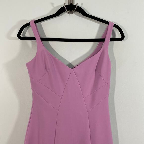 Likely Women Lilac Sleeveless V-neck Long Georgina Sheath Dress Size 2 - Picture 3 of 8